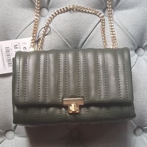 ZARA green clutch handbag